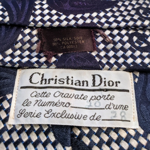 Vintage Christian Dior Blue Paisley Kipper Tie - Picture 4 of 5